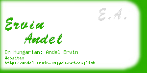 ervin andel business card